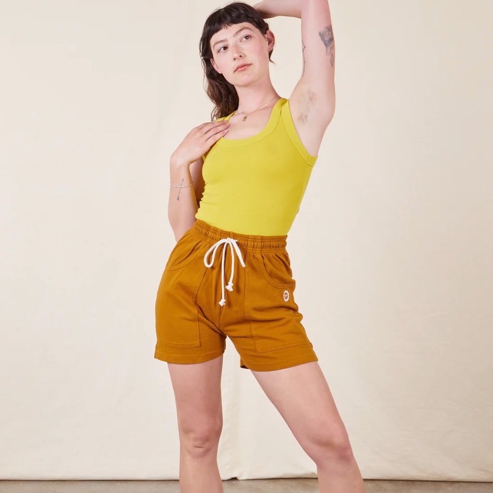 BIG BUD PRESS LIGHTWEIGHT SWEAT SHORTS - SPICY MUSTARD